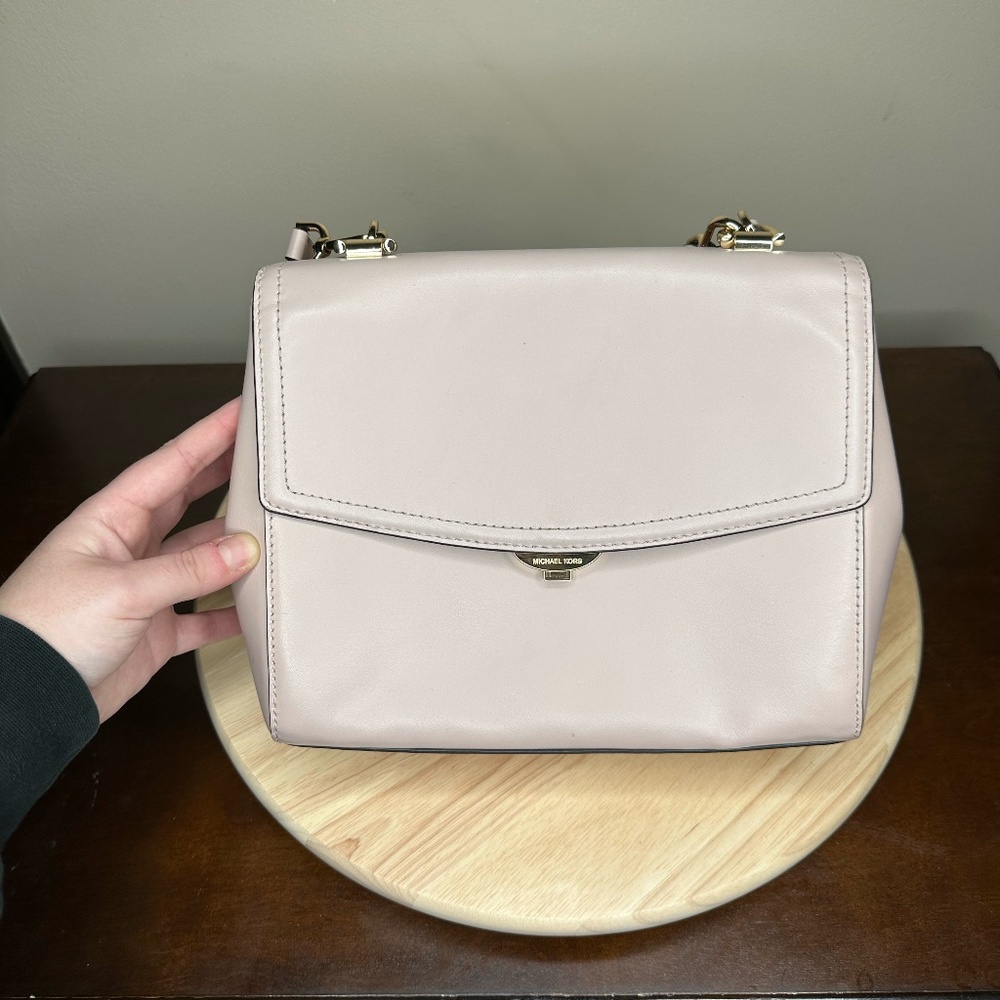 MICHAEL KORS Ava Medium Leather Satchel Pink Handbag Crossbody Top Handle